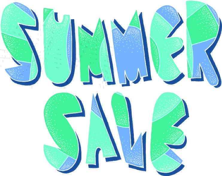 text reading Summer Sale, illustrated in cool tones